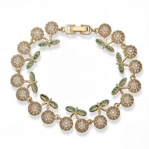 GOLD CZ CHERRY TENNIS BRACELET